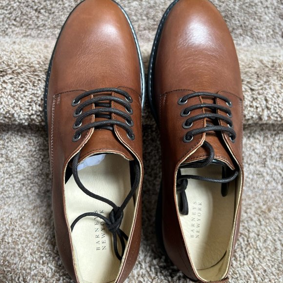 Barneys New York Men\'s Tan Leather Shoes main image 14